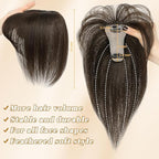 NAYOO Hair Toppers for Women Real Human Hair, 360° Cover Clips in Full Fringe Fake Bangs Hair Pieces for Women Girls Daily Wear (2# Darkst Brown)