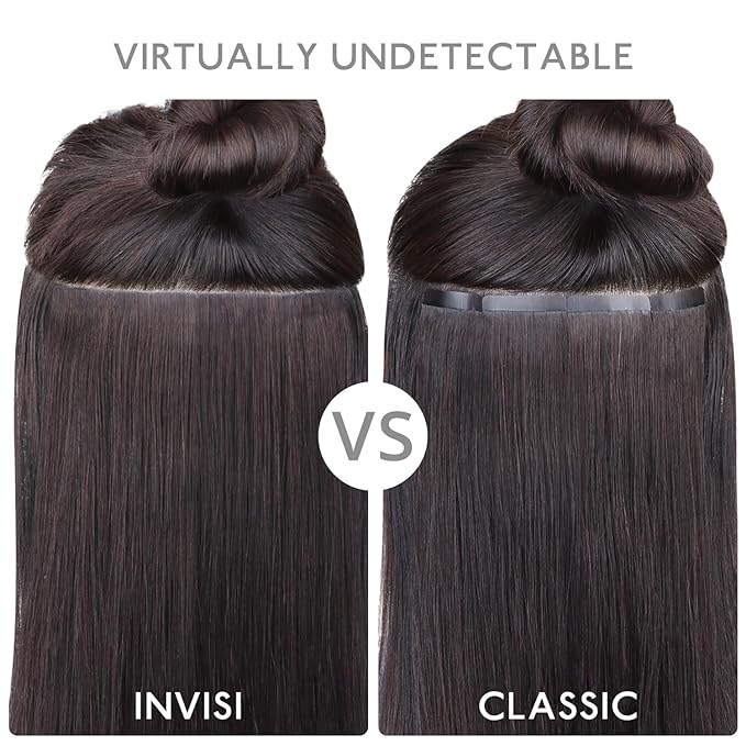 WENNALIFE Invisi Edge Tape in Hair Extensions Human Hair, 24 Inch 30g 10pcs Light Blonde Highlighted Golden Blonde Invisible Luxury Remy Hair Extensions Natural Seamless Injected Straight Extensiones