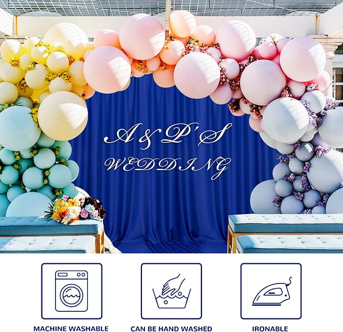 Royal Blue Backdrop Curtains for Parties Blue Curtains Photography Backdrop - Image 6