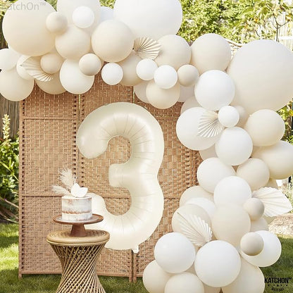 KatchOn Cream White Number 3 Balloon Neutral 40 Inch | Three Balloon, 3 Balloon - Image 5