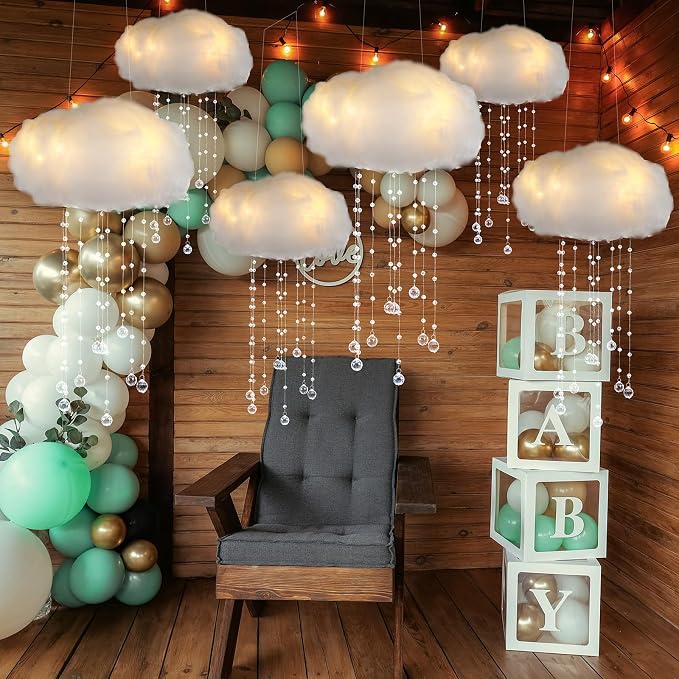 Marsui Artificial Cloud Props LED Hanging Cloud Light String Fake Imitation 3D - Image 6