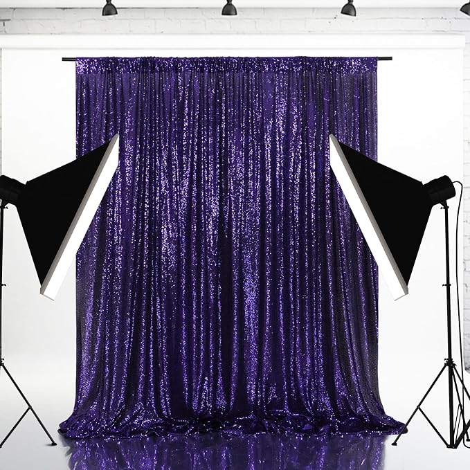 Eternal Beauty Purple 3mm Sequin Backdrop 7x7 Ft - Image 6