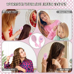 12 Pcs Butterfly Mini Detangler Brush, Mini Travel Hair Brush, Bristles Plastic Detangling Brush,No Tangle Soft Flexible Bristles for Straight, Curly, Thick Hair for Party Gift