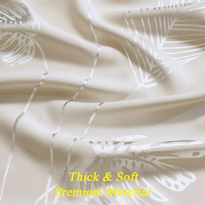 Cream Beige Curtain for Sliding Door 100W x 96L Inch Long Elegant Luxury Silver - Image 5