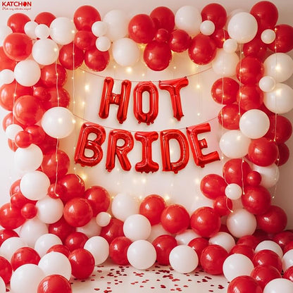 KatchOn Red Hot Bride Balloons For Red Bachelorette Party Decorations | Bride - Image 7