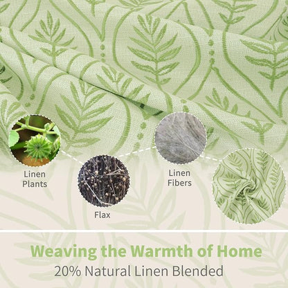 BGment Grass Green Leaf Jacquard Curtains - Image 3