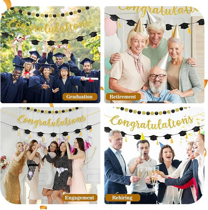 Pre-Strung Congratulations Banner Set, Retirement, Engagement Party, Ready to - Image 6
