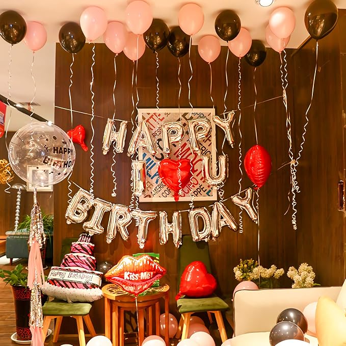 16 Inch Silver Happy Birthday Balloons Banner, Aluminum Foil Letters Happy - Image 3