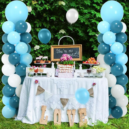 Jenaai 2 Sets 163 Pcs Turquoise Teal Balloons Column Stand Kit Teal Balloons - Image 9
