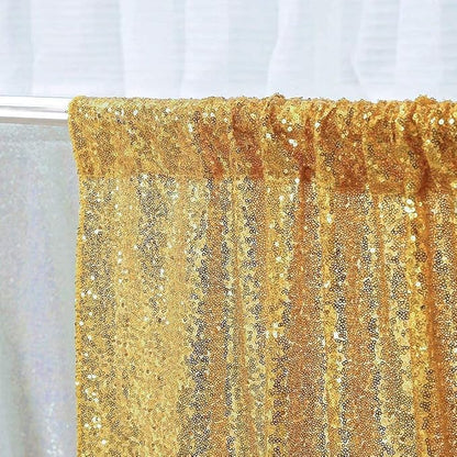 Poise3EHome Gold Sequin Backdrop Curtain, 10Ft x 10Ft Golden Glitter - Image 4