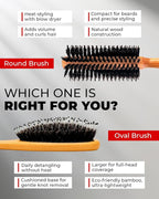 Bossman Boar & Nylon Bristle Round Hair Brush, 2 Inch - Blow Dryer Brush for Styling, Curling, Detangling, and Straightening