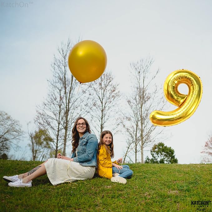 KatchOn Gold Number 9 Balloon 40 Inch, Foil 9 Birthday Balloon | 9th Birthday - Image 7
