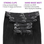 12 Inch Yaki-Straight Clip ins Real Human Hair Affordable Yaki Straight Clip in Human Hair Extensions Brazilian Virgin Hair clip on Hair 18Clips Per Set 120G