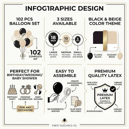 Black and White Balloon Garland Arch Kit 114pcs, Bow Balloon Garland Kit 5 10 - Image 6