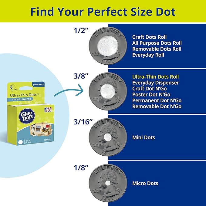 Glue Dots Clear Dot Roll, Ultra Thin .375" 300/Pkg - Image 5