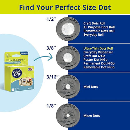 Glue Dots Clear Dot Roll, Ultra Thin .375" 300/Pkg - Image 5