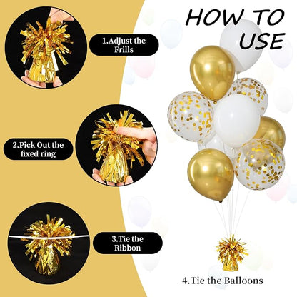 Gold Balloon Weights Pack of 6 - Image 6