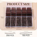 YGDZ 400 Counts Brown Bobby Pins Hair Pins Set for Women, 2inch Bobby Pins for Buns, 2.36inch Brown U Shaped Hair Pins for Styling, Hair Accessories for Women, Wedding