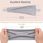 Workout Wide Headbands for Women Non Slip Yoga Running Exercise Head Bands White Women's Sweat Hairbands for Everyday Basic Fashion Hair Accessories