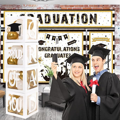 Graduation Decorations 2026, PROUD OF YOU, Class of 2026 and 130pcs White Gold - Image 3