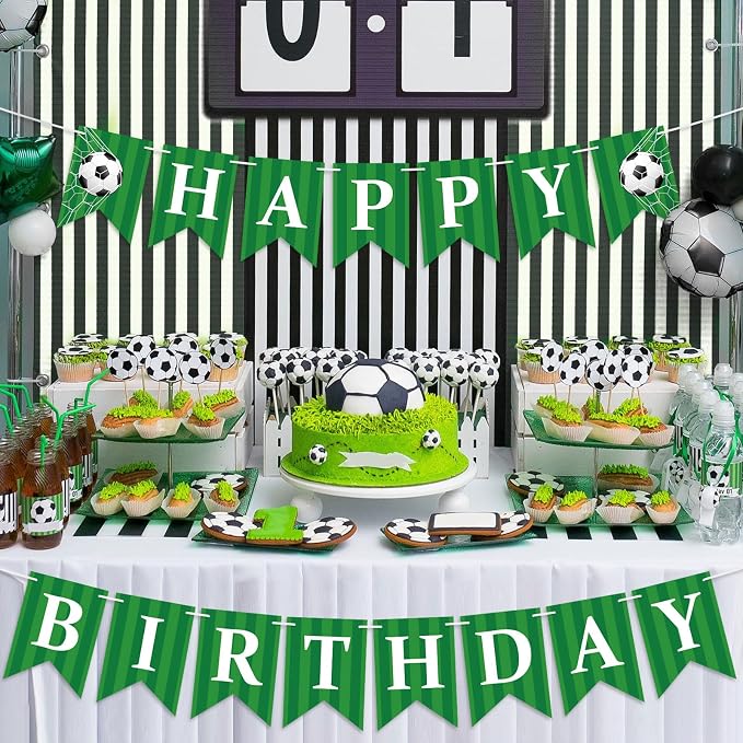 Soccer Happy Birthday Banner Birthday Party Decoration Soccer Party Banner - Image 8
