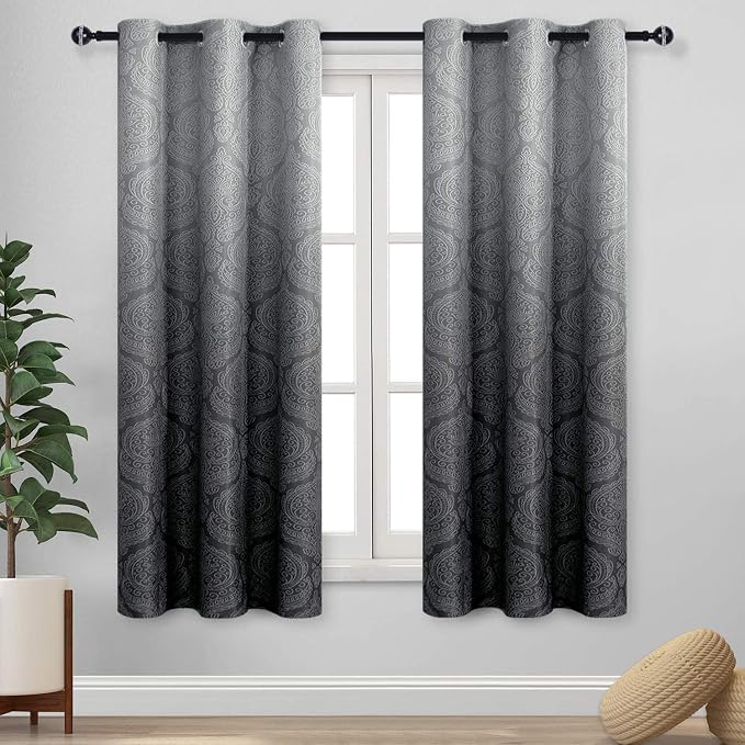 DWCN Black Ombre Curtains for Bedroom by DWCN