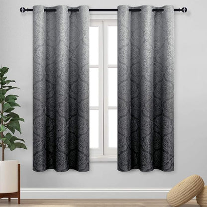 DWCN Black Ombre Curtains for Bedroom by DWCN