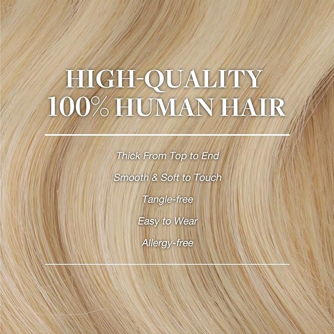GOO GOO Clip in Hair Extensions Real Human Hair, Remy Human Hair Extensions Clip ins for Women, Natural Human Hair, 12inch 85g 7Pcs, #18A/613A Dark Blonde Highlighted Bleach Blonde