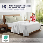 Kickoff Viscose Bamboo Pillowcase, Standard, Set of 2, 100% Organic Hidden Zippered Viscose Bamboo Pillow Case Standard Size, Cooling Pillow Cover for Hot Sleepers (20"x26", Soft Sage)