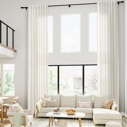 Cream Linen Curtains 168 Inches Long - Image 7