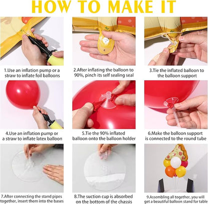 Pizza Party Decorations Balloon Table Centerpiece Stand Kit 2 Sets - Image 4