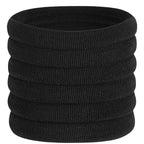 60 Pcs 2 Inch Black No Damage Hair Ties for Women Thick Hair, Large Soft Seamless Nylon Fabric Elastic Hair Ties Ponytail Hair Holders Hair Elastics Hair Band for Women