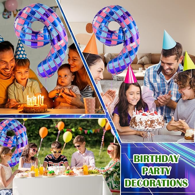 40 Inch Video Game Themed Number 9 Balloon, Birthday Party Decorations | Large - Image 7