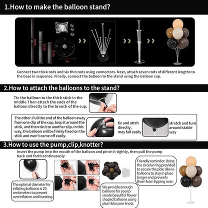 4 Sets Black Brown Nude Balloons Stand - Image 5