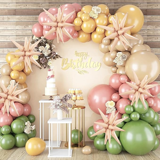 TONIFUL 4 Pcs Explosion Star Balloons Caramel Foil Balloon Party Decoration | - Image 4