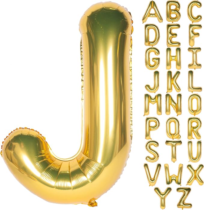 Letter Balloons 40 Inch Giant Jumbo Helium Foil Mylar Gold J | by Exquisitehighqualitypartydecorationstomeetyoureveryneed%EF%BC%81