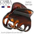 Camila Paris NV87 French Hair Clip for Women, Small Tortoise Girls Hair Claw Clips Fashion Durable Hair Accessories for Women, Luxury Ladies Strong Hold No Slip Grip Clamp, Made in France