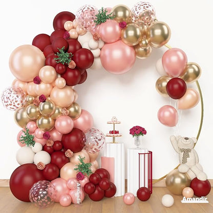 Amandir 153pcs Burgundy Balloons Arch Garland Kit Different Sizes | 18 12 10 5 - Image 2