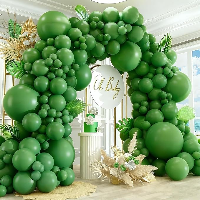 412pcs Sage Green Balloon Garland Arch Kit 18 12 10 5 Inch Different Sizes by PAXILE