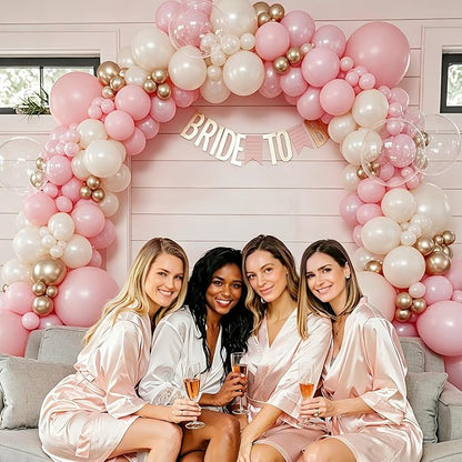 Pink Gold White Balloon Arch Kit - Image 5
