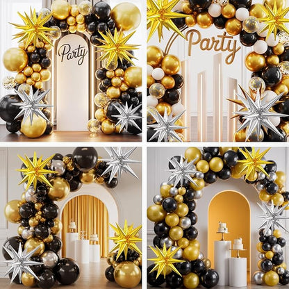 Silver Gold Star Balloons, 22/27 Inch Silver and Gold Star Foil Balloons - Image 7