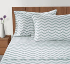 Lane Linen 100% Organic Cotton Pillow Cases Standard Size Set of 2 (20"x26") - Cotton Pillowcases Standard Size - Ultra Soft Pillow Cases Set of 2 - Standard Pillow Case Pack of 2 - Chevron Cool Blue