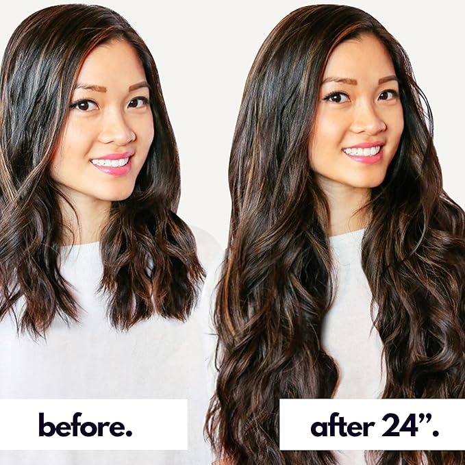 Irresistible Me Real Human Hair Extensions Clip Ins – 100% Human Hair Clip In Extensions for Length & Volume – Invisible Extension – Heat Resistant & Dyeable – Dark Highlights, 24 Inches
