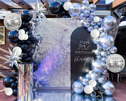 KARLURE Black Silver Balloons Arch Kit Garland - Image 7