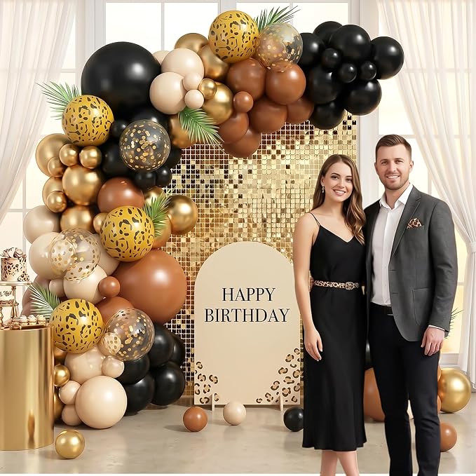 Black Gold Cheetah Print Balloon Arch Kit - Image 5