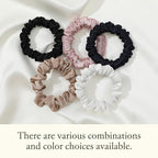 LILYSILK Pure Silk Scrunchies for Women Colorful Hair Bow Ties- Girls- Unique Bobble Elastics Hair Scrunchy- Soft Cute (10pc-Mini)