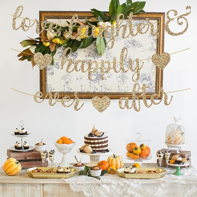 Love Laughter & Happily Ever After Banner Wedding Bridal Shower Decoration | - Image 6