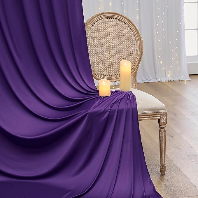 50ft×12ft Wrinkle Free Purple Backdrop Curtain - Image 5
