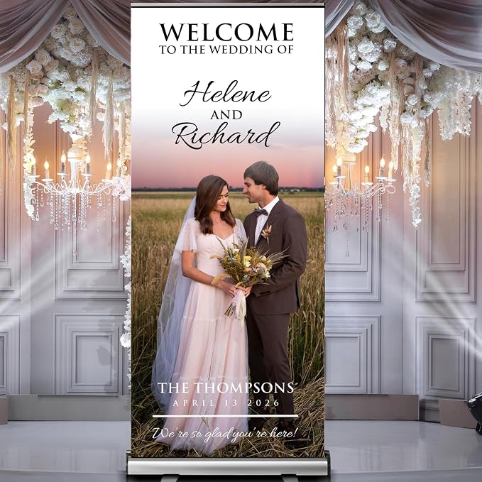 Custom Banner for Weddings READY IN 24HRS Choose your Design Retractable Banner - Image 7
