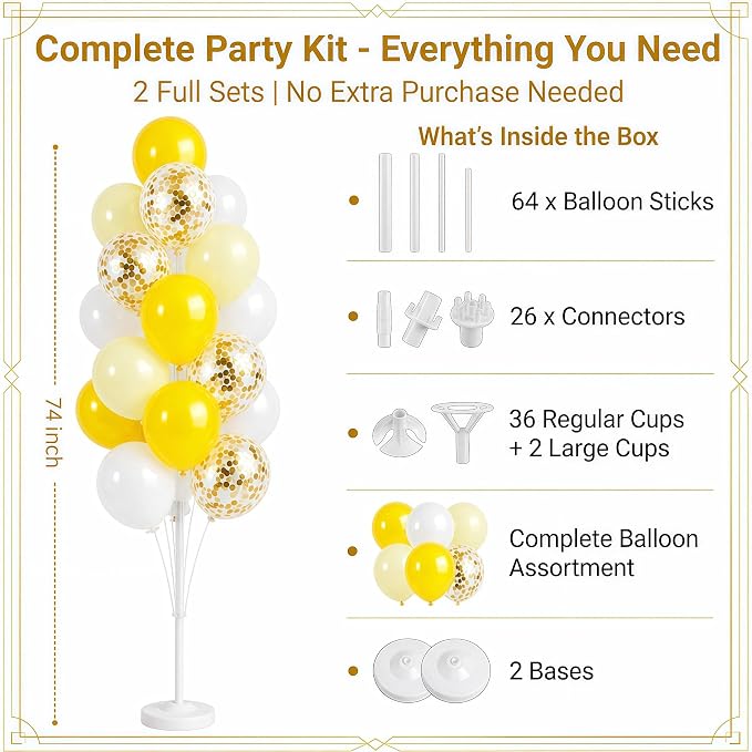 Hiins Pastel Yellow Balloons Tree Kit - Image 2